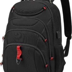 Boavan Laptop Backpack for men, 15.6 inch Laptop Bag with USB Port, Waterproof Travel Work Backpack Purse, Anti-Theft Teacher Nurse Doctor Casual Bookbags Office Business backpack，Black