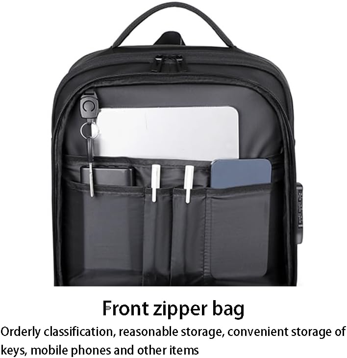 Business Travel Backpack, Anti-Theft Laptop Bag, Water Resistant, Large Capacity,Vacuum compressible (Black) - Image 9