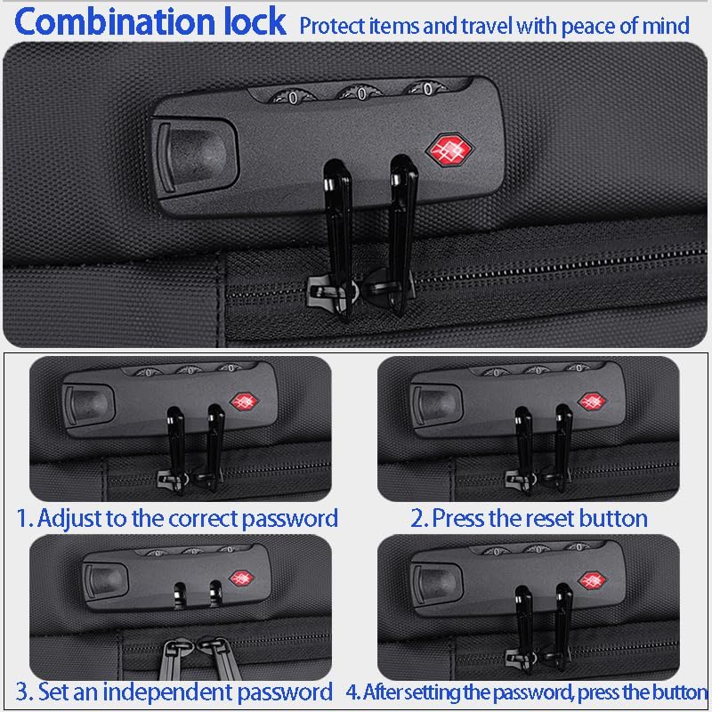 Business Travel Backpack, Anti-Theft Laptop Bag, Water Resistant, Large Capacity,Vacuum compressible (Black) - Image 7