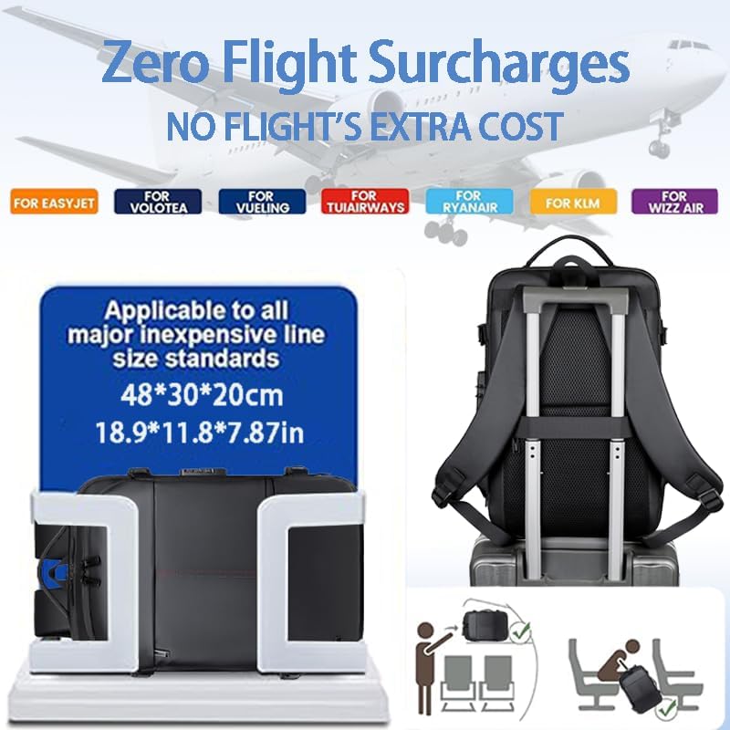 Business Travel Backpack, Anti-Theft Laptop Bag, Water Resistant, Large Capacity,Vacuum compressible (Black) - Image 4